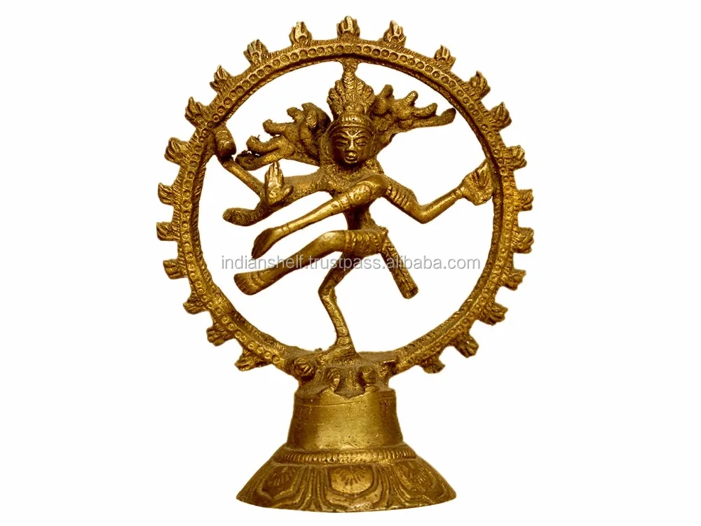 Handmade Golden Bronze Indian God Natraj Brass Statue Sculptures Figurine Home Decor Gift Items