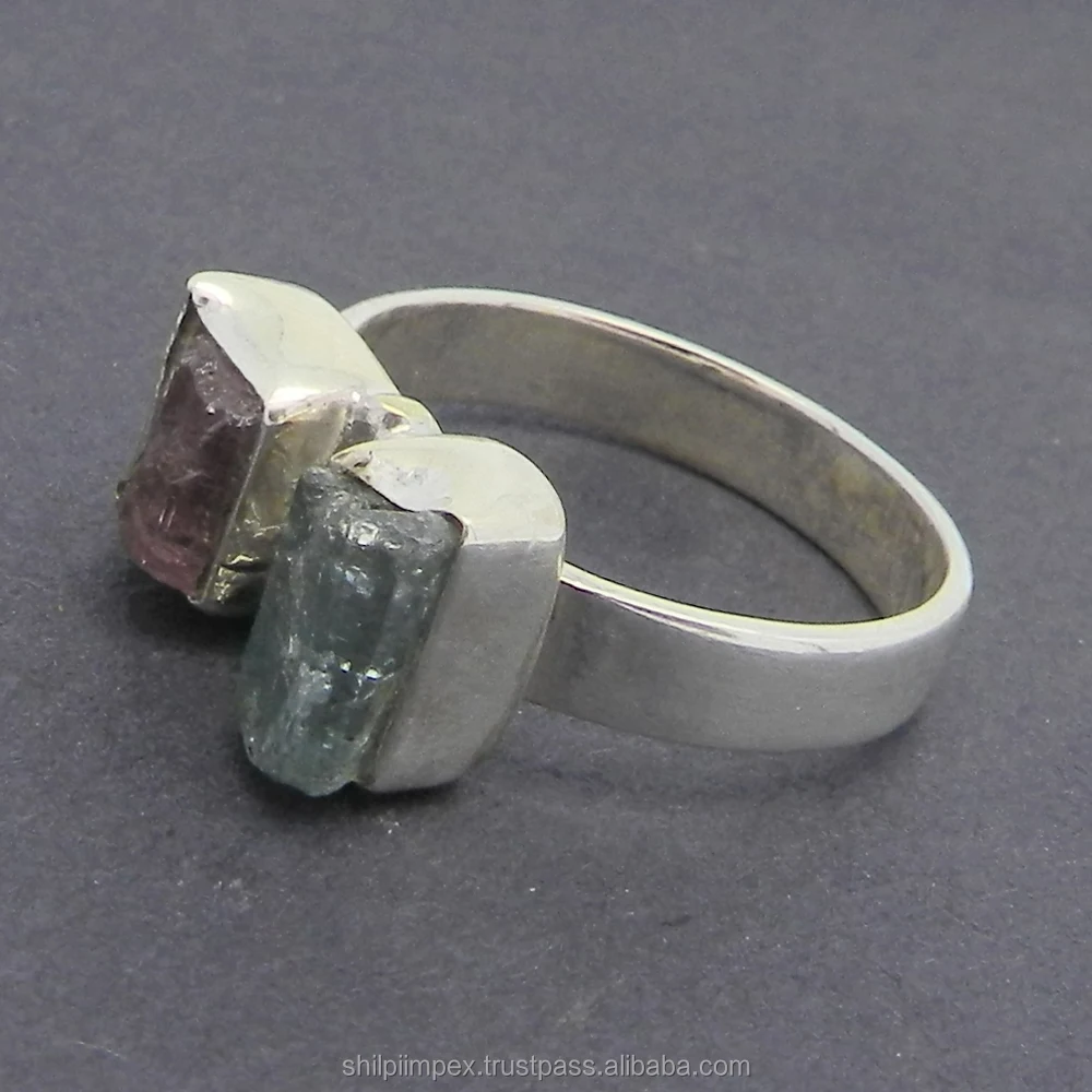 Rough Pink Tourmaline Ring Natural Gemstone Gold Rings Raw Tourmaline Ring Gold Vermeil Ring Rough Natural Gemstone