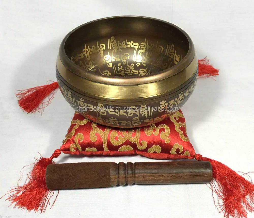 Buddha Tibetan Singing Bowl Set For Yoga Meditation & Heart Chakra