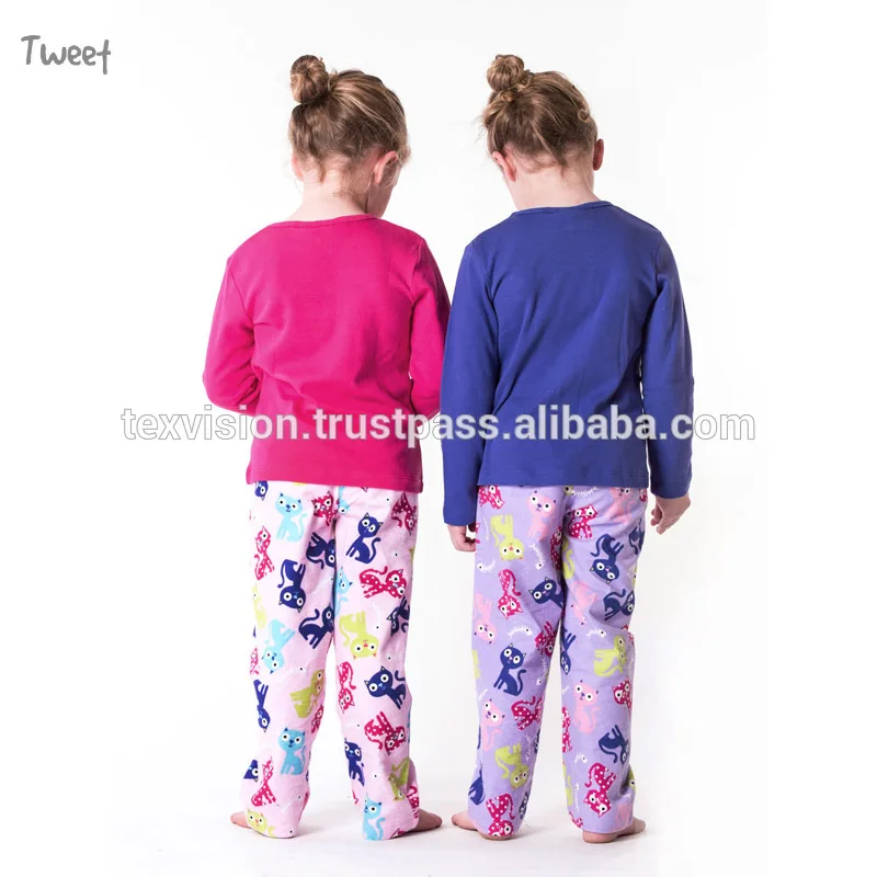 Высокое качество двухцветный кошки вышитые вырезать Grils хлопок пижамы сша в ночное время