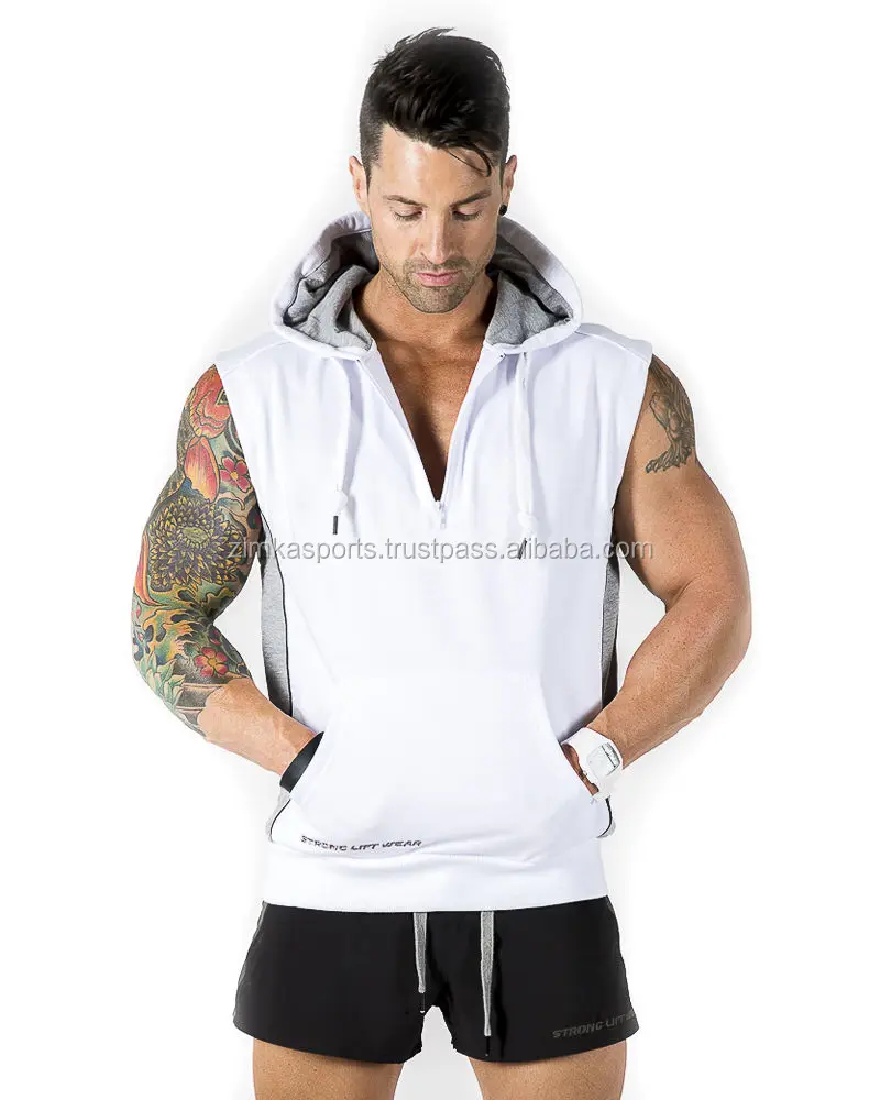 no sleeve workout hoodie