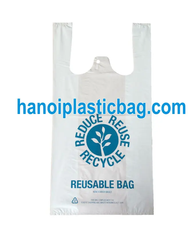 Vest Carrier Recycled Plastic Bags T-shirt Shopping Bags Customized ...