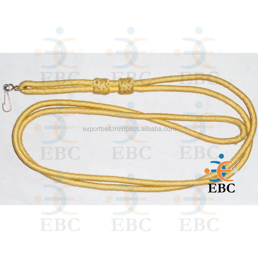 Oem Ceremonial Use Uniform Lanyards And Whistle Cord Made Of Golden ...