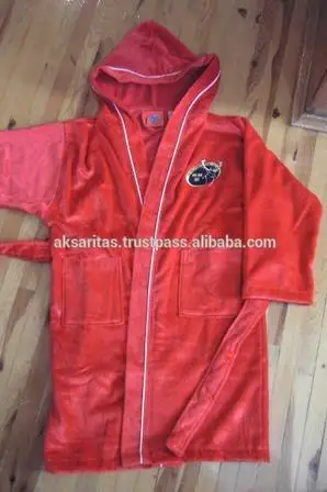 Собственный Логотип Вышитые Халаты, С капюшоном Халаты, Рекламные Халаты