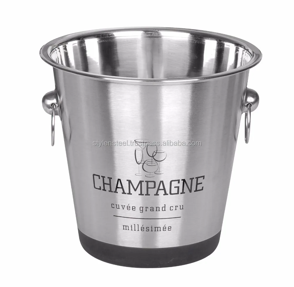 Champagne Bucket With Text Printing Stainless Steel Barware Desktop