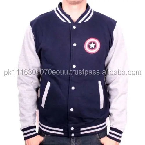 cotton fleece varsity jacket