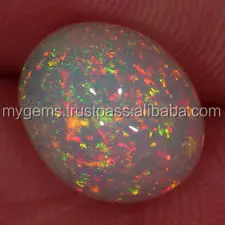 Ethiopian Opal Gemstone Multi Fire AAA Welo Opal Cabochon Natural Ethiopian Welo opal 11x9 MM Oval Cabochon GC#5206