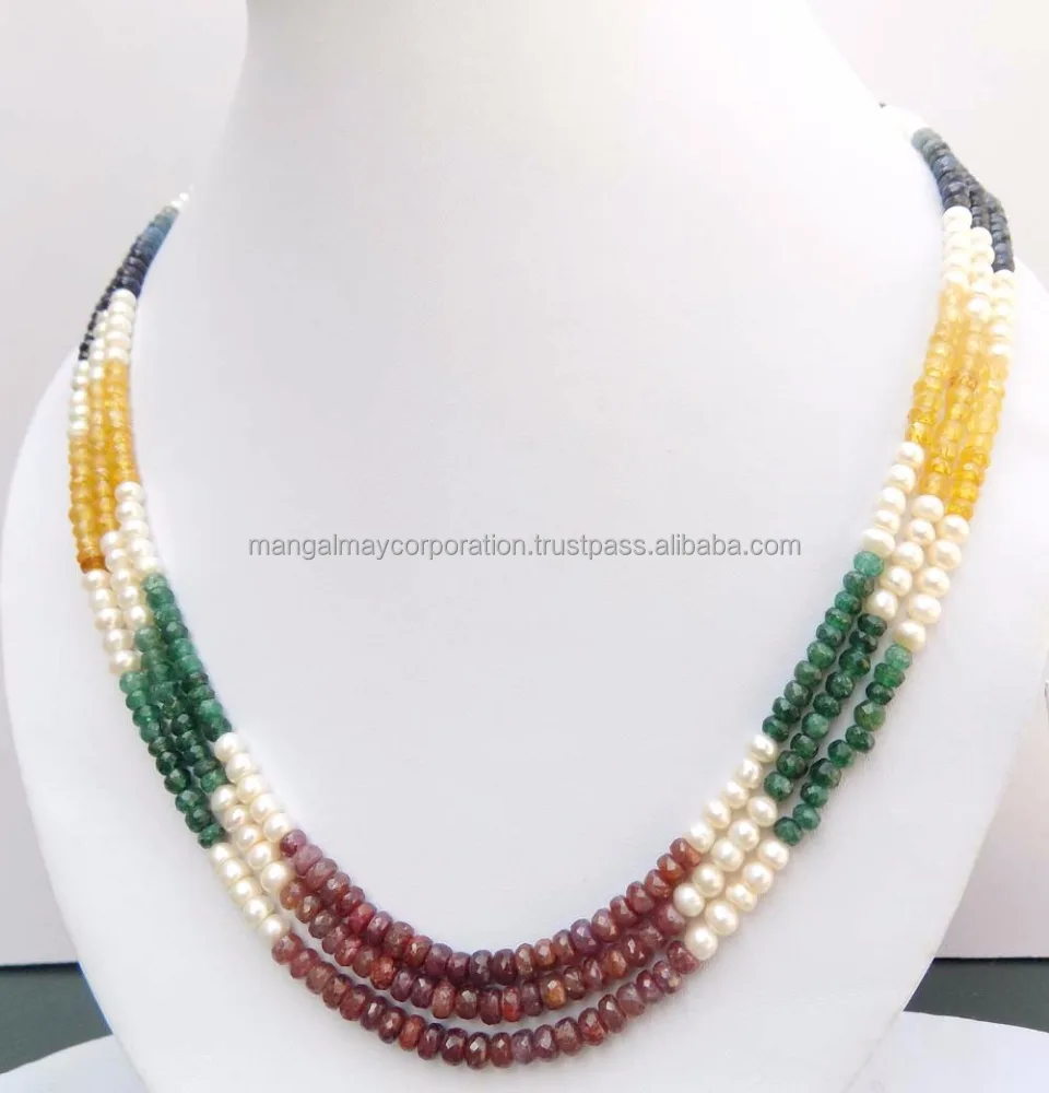 Semi-precious Gemstone Beaded Necklace 
