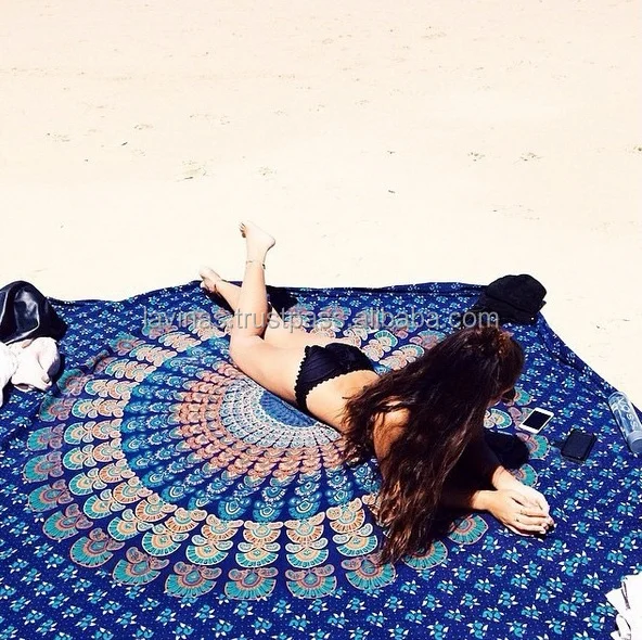 Indian Hippie Round Mandala Tapestry Wall Hanging Beach Throw Yoga Mat Cotton 