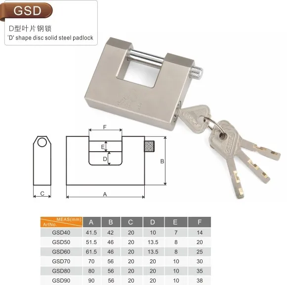 Rectangular Steel Padlock With Disc Cylinder Buy Anti Cut Padlock