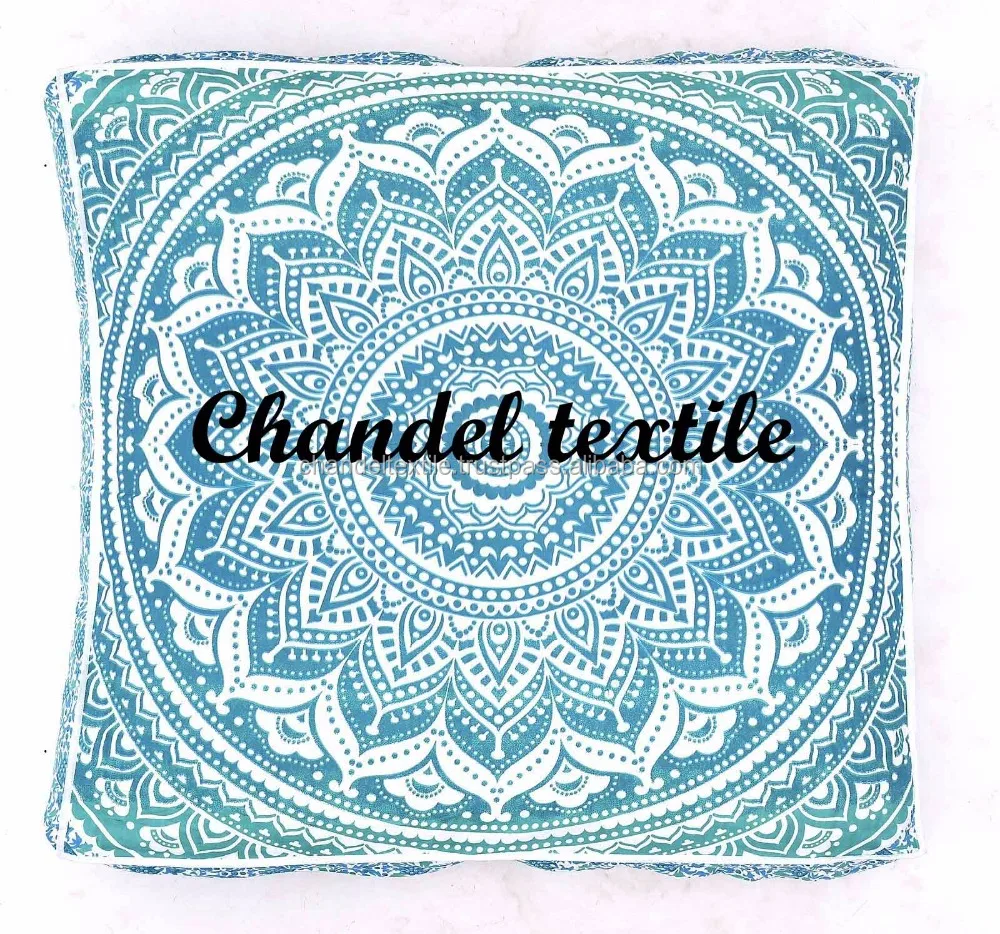 35 Inch Large Square Cushion Cover Cotton Indian Pillow Covers Mandala Throw 