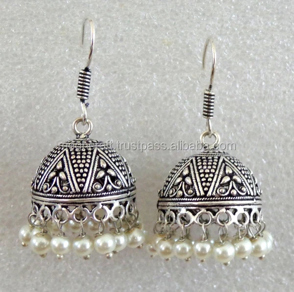 Buy Pakistani Jewelry Ethnic Chandelier Earrings Oxidised Indian Jhumki