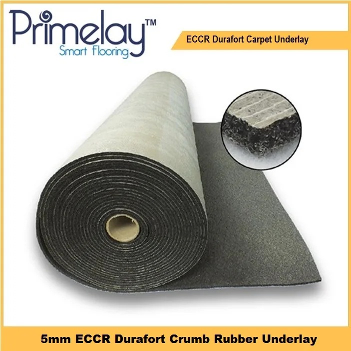 5mm Rubber Carpet Underlay  Durafort 5 Crumb Rubber Underlay