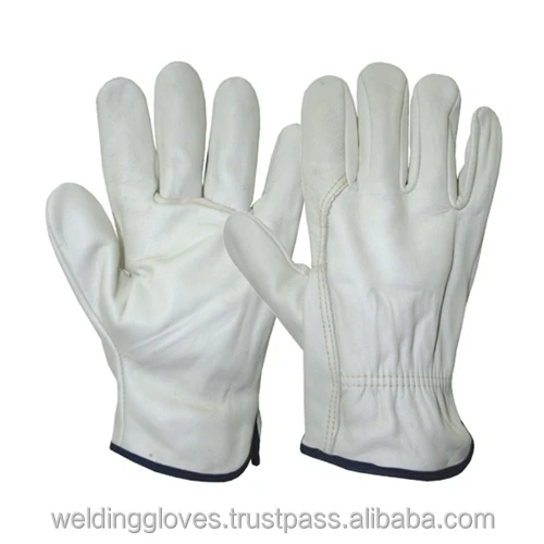 Safety Working Rigger Gloves Of Cowhide Grain Leather Food Grade Hand ...