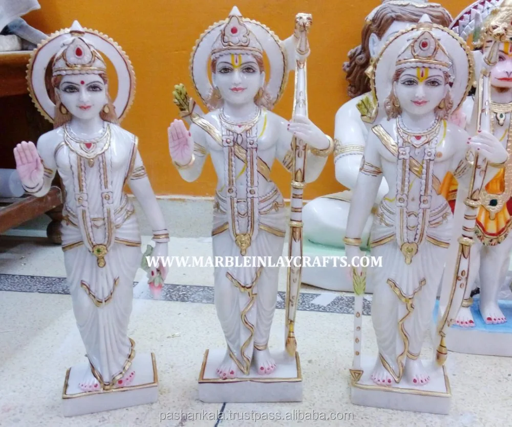 White Makrana Marble Ram Darbar Statue,Marble Standing Ram Darbar