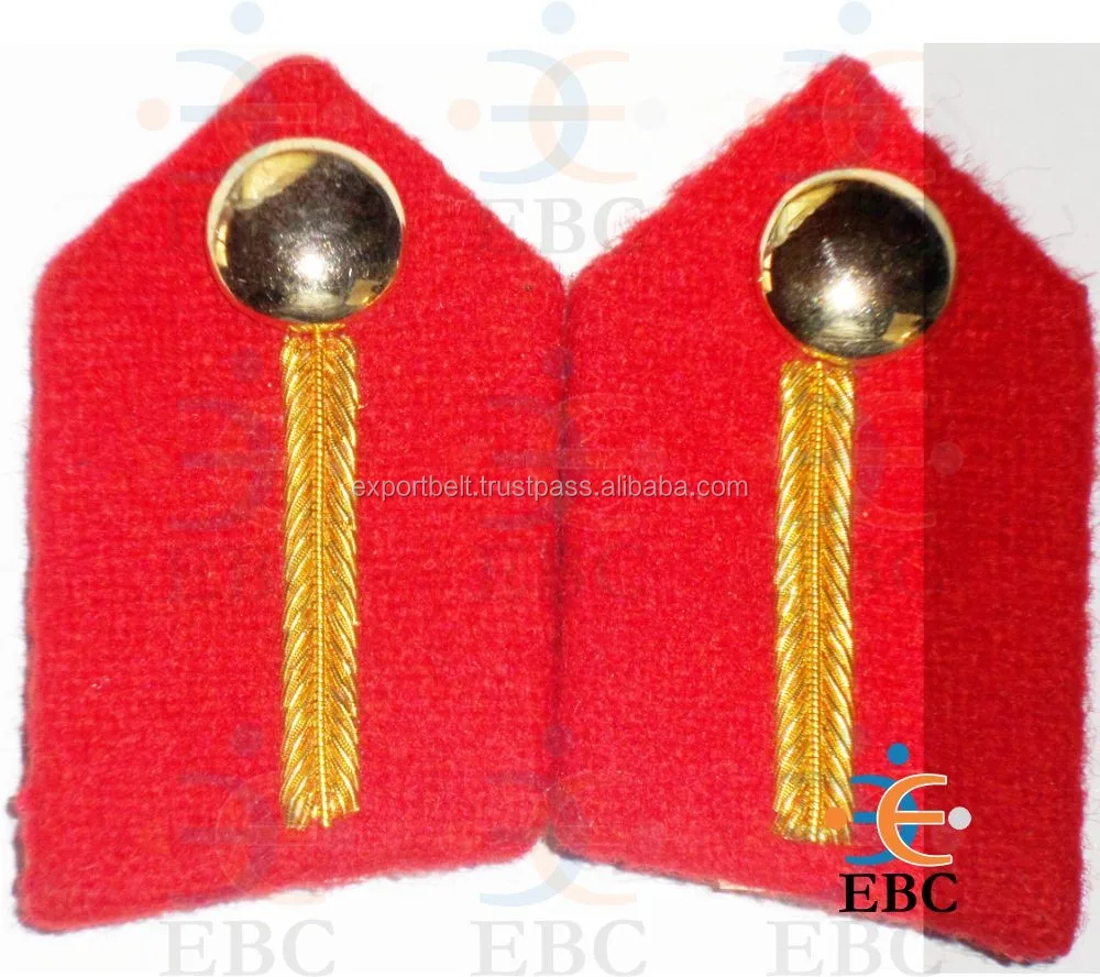 OEM Gold on Red Fabric Patches Colonel Brigadier Ceremonial