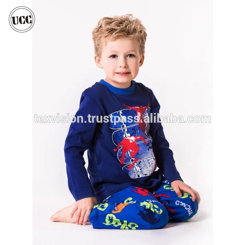 
О-образным вырезом котон мотоцикл гонки с длинным рукавом сократить мальчики пижамы для младших 