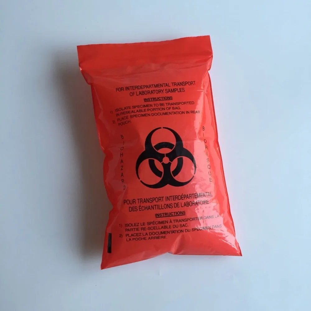 Mantianstar 1000pcs 6x9in Biohazard Bags,Specimen Bags With Biohazard Logo Printing, Lab Sample Bag With Pocket Pouch