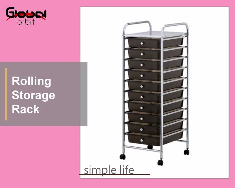  Rolling 5 Drawers Storage Cabinet Plastic Storage