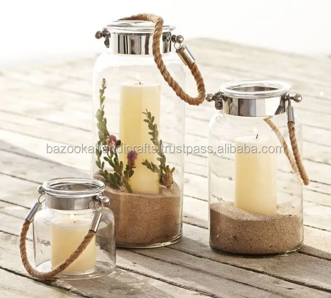 Mason Jar Lanterns Mason Jar With Hanging Rope Mason Jar Candle Lantern Buy Replacement Glass Candle Holder Hanging Mason Jar Product On Alibaba Com