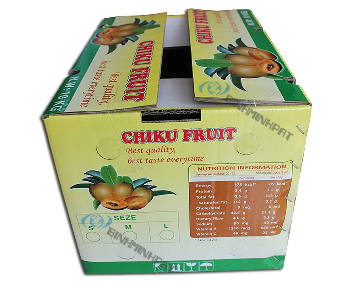 Fruit Packaging Corrugated Carton Box Paper for Chiku Fruit Export