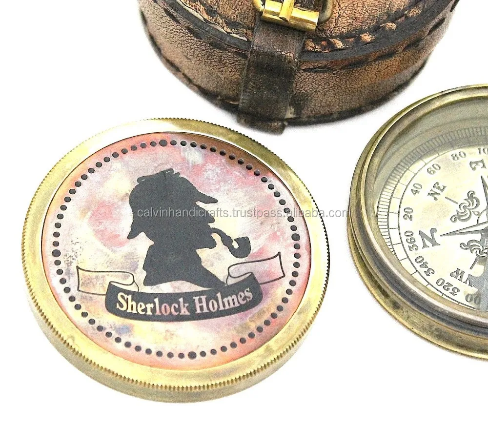 Sherlock Holmes Collectible Compass brass Compass With Leather Case Buy Screw