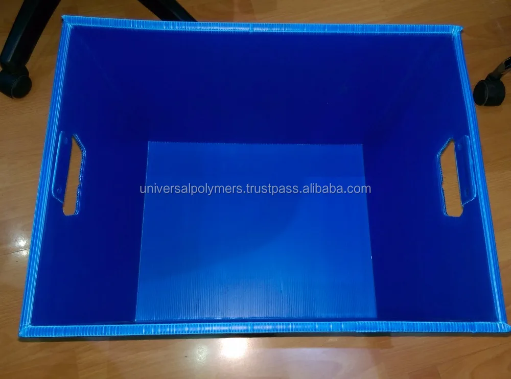 UP PP Plastic Corrugated Boxes Blue Color 600 X 400 X 300 mm Customized ...