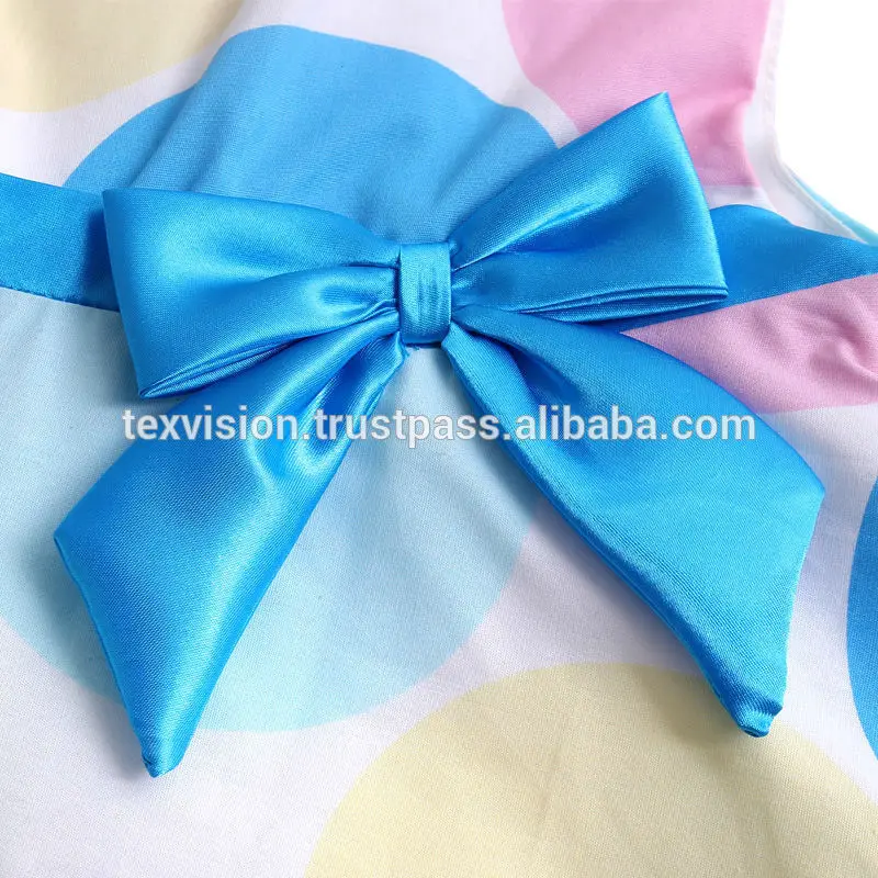 Атласная лето рукавов красочные пятна ну вечеринку девочка детское платье модель с с бантом Waistban