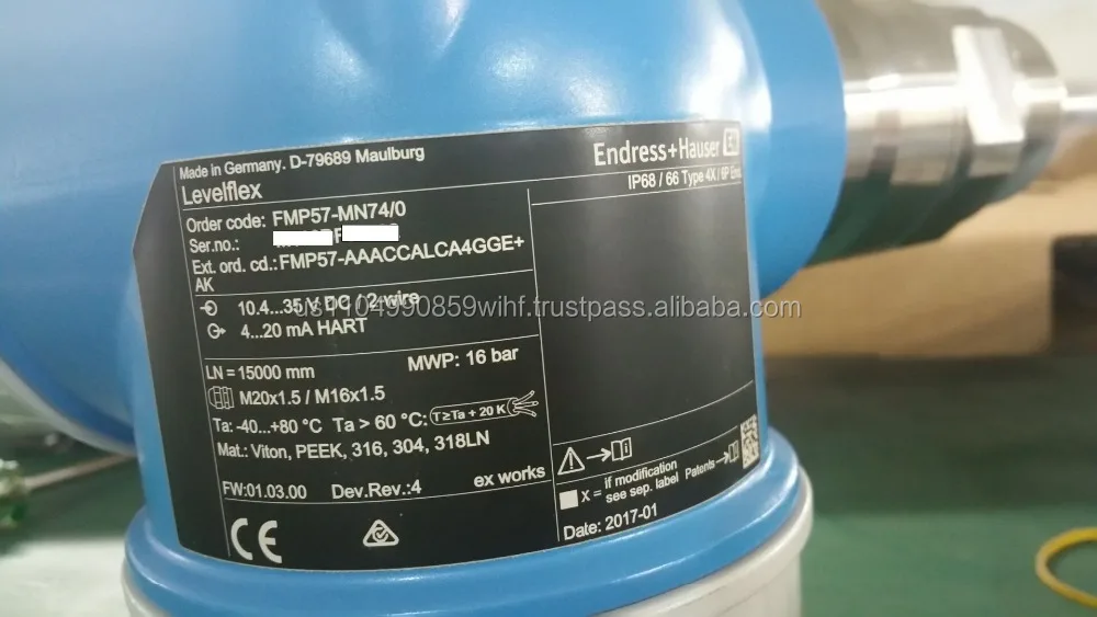 Endress Hauser RADAR FLOWMETER Levelflex FMP57AAACCALCA4GGE AK L = 15m