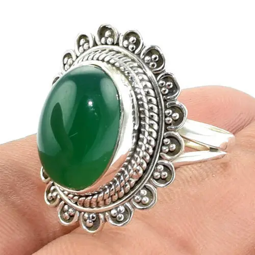 Latest Ladies Finger Ring Gemstone Green Onyx Silver Ring Wholesaler 925 Sterling Silver Jewelry Indian Silver Ring Supplier Buy Engagement Ring For Women Hot Sale 925 Silver Ring Wholesale 925 Sterling Silver Ring