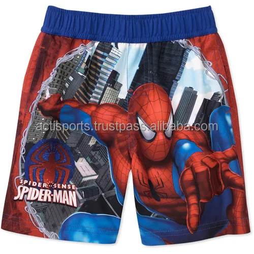 mens spiderman swim trunks