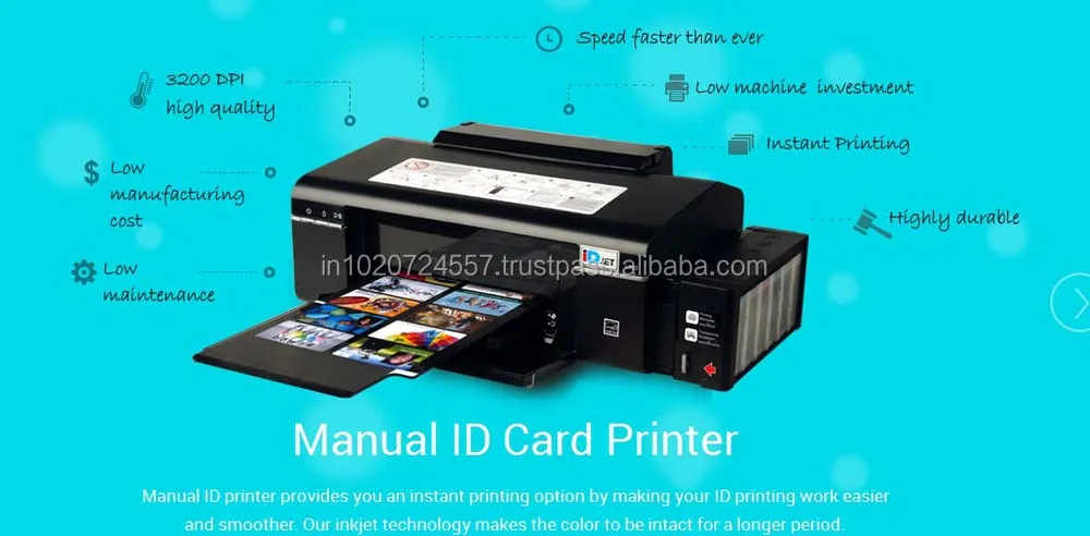 inkjet manual id card printer for