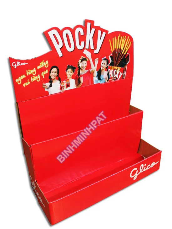 ポッキー ビスケットスティック チョコレート用カスタム棚展示ラック