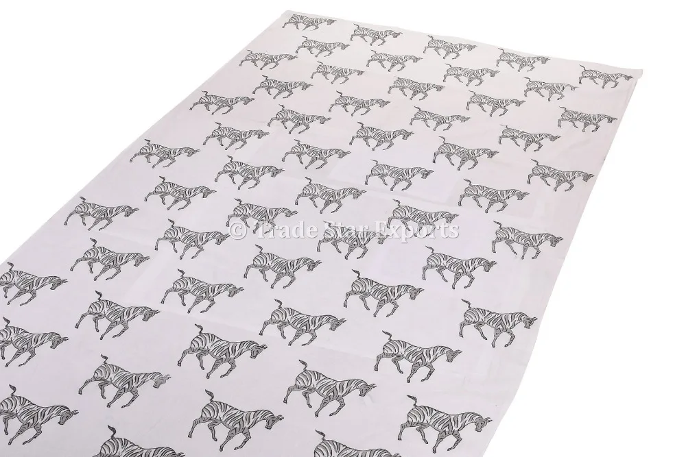 Индийская Этническая Зебра ткань для бега с ручным принтом модной обивки Sanganeri