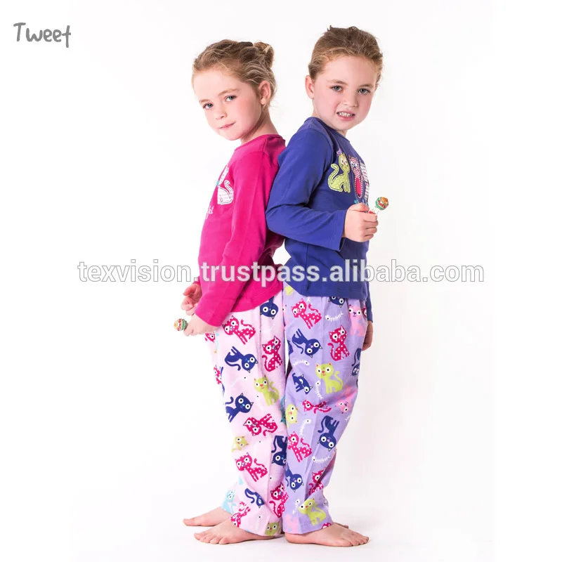 Высокое качество двухцветный кошки вышитые вырезать Grils хлопок пижамы сша в ночное время