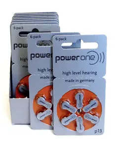 Power One ZINC AIR Hearing Aid Battery Button Cell Batteries for Unitron Rexton phonak Hearing Aids Signia hearing aid batteries