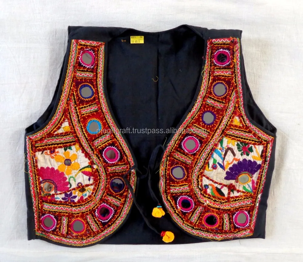 Kutch embroidered Mirror work Sleeveless Jacket-Party| Alibaba.com