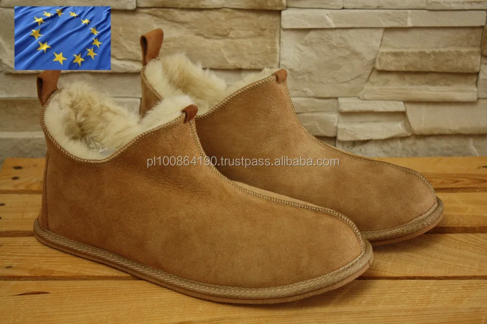 Genuine Sheepskin Shoes Natural Leather 