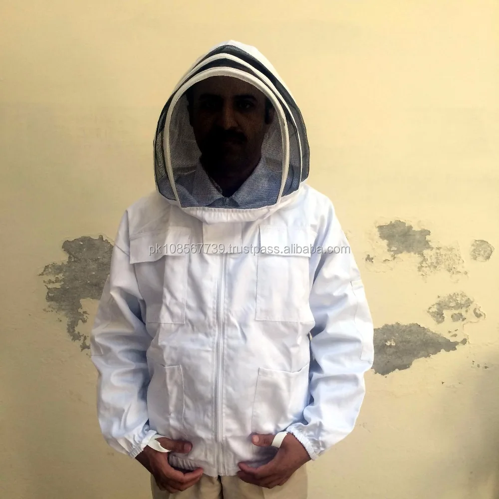 2XL Best Quality 100 % Cotton beekeeping beekeeper bee jacket fencing veil 