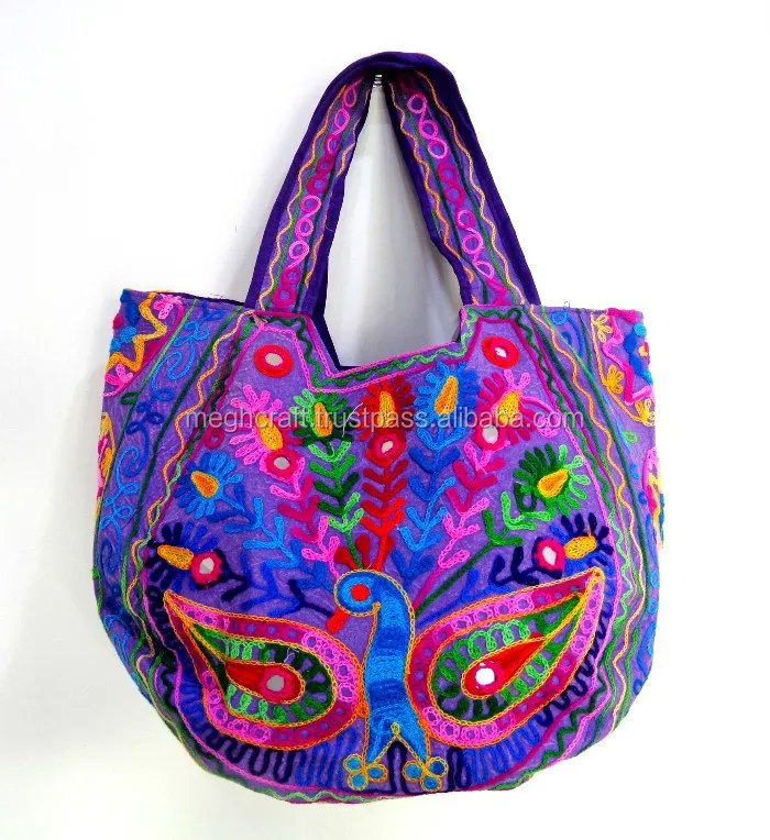 Indian Handicrafts Hippy Elephant Jhola Hand Bag Shoulder Style Travel College 