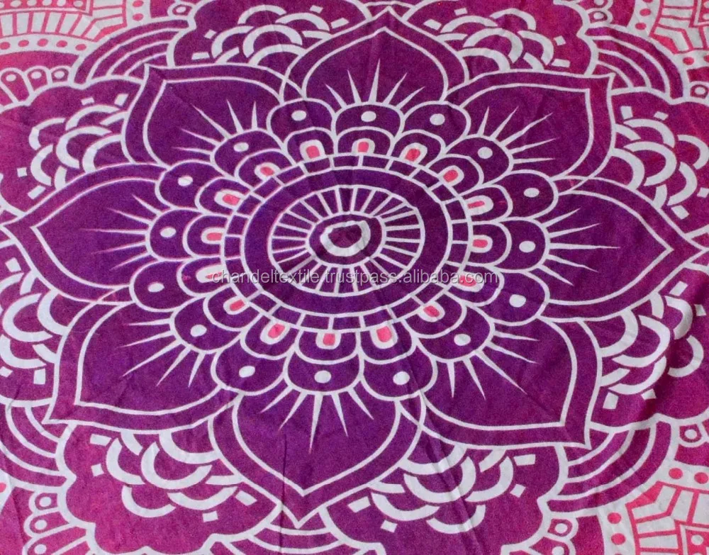 Runde Baumwoll-Tapisserie Von Ganesham – Vielseitige Deko Für Wand, Strand Oder Yoga