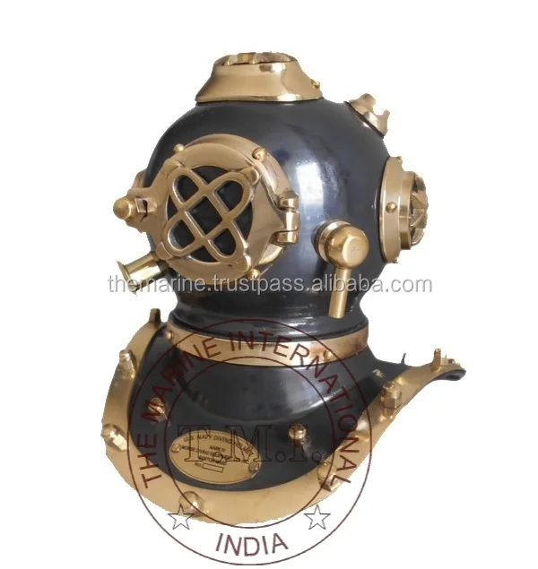 7''antique U.s Navy Brass Divers Diving Helmet Mark V Small Diving