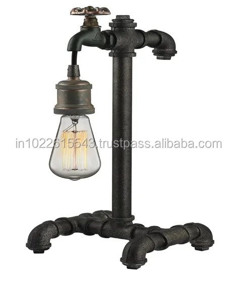 Industrial Drop Down Bulb Frame Table Lamp