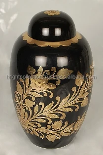 Латунные урны для кремации латунные светлые серые сумажей с золотой рельефной лентой Серебряная коробка похоронные