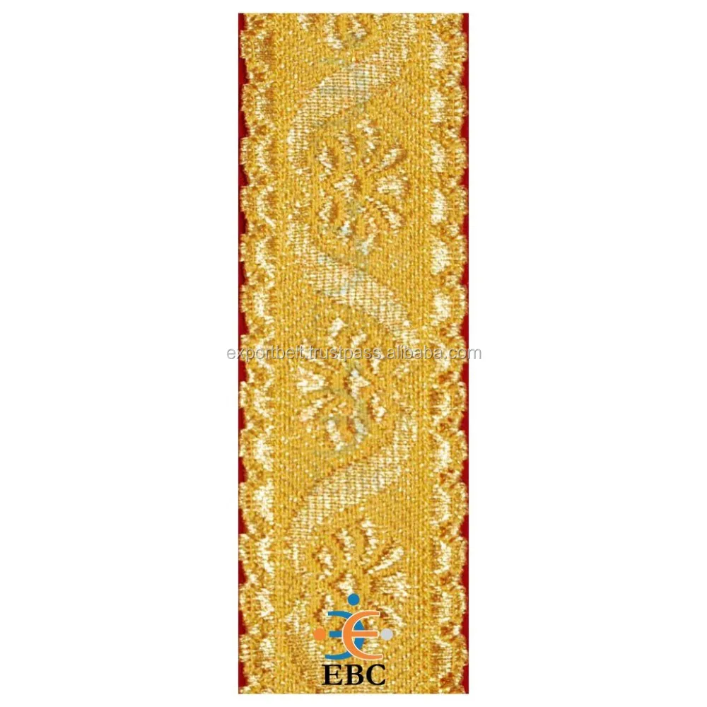 Gold Metallic Braid For Church Liturgical Jacquard Vestment Galloon