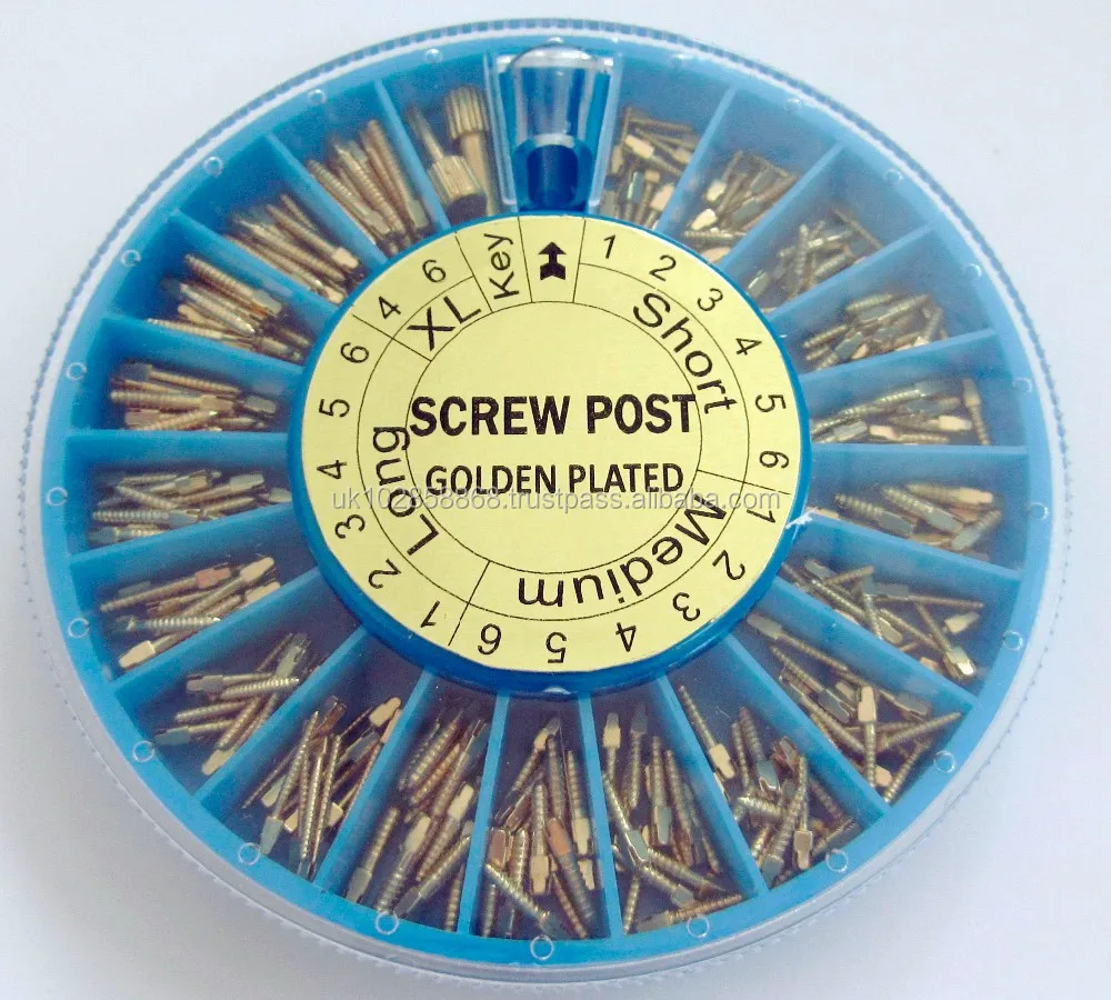 Dental Screw Post Golden Plated Dental Pins With Iso Ce Certificatation