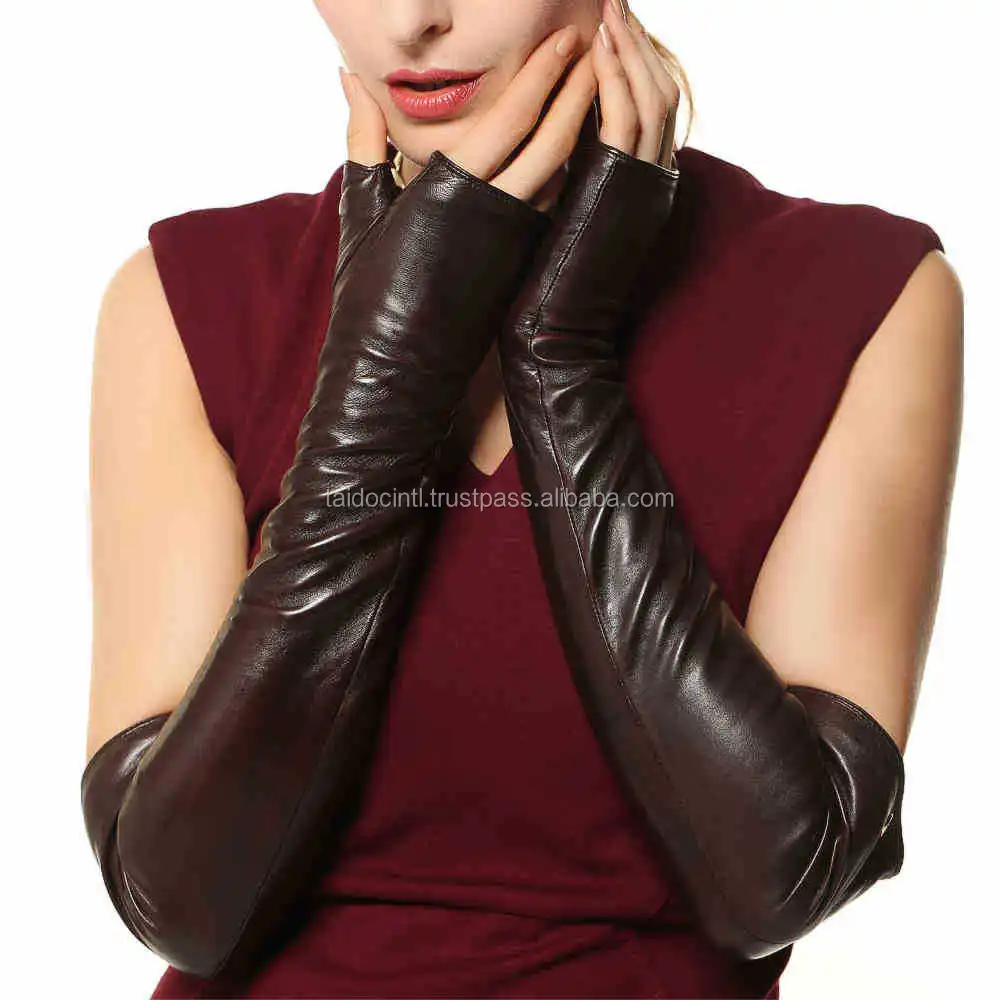 lambskin gloves adult women opera finger less dressing glove top