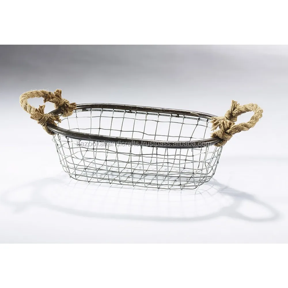 Металлическая корзина для фруктов ручной работы Проволочная