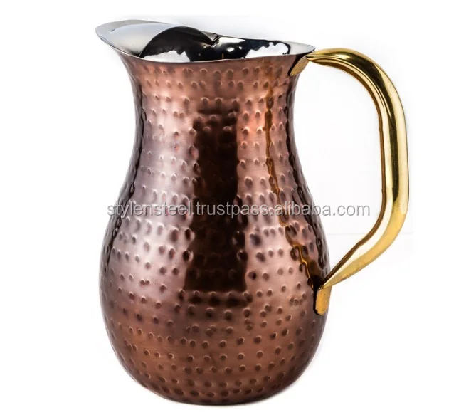 アンティークウォーターピッチャーステンレス鋼耐性水差し金属アイス