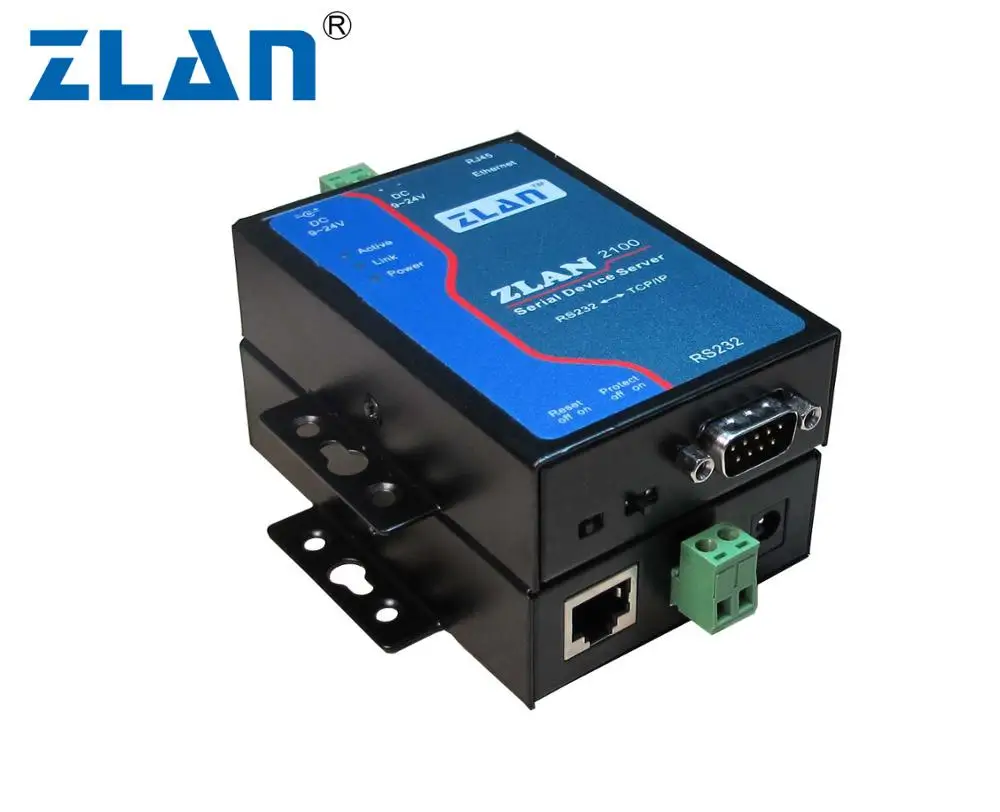 Zlan2100 Serial Port Rs232 To Ethernet Tcp/ip Rj45 Converter 